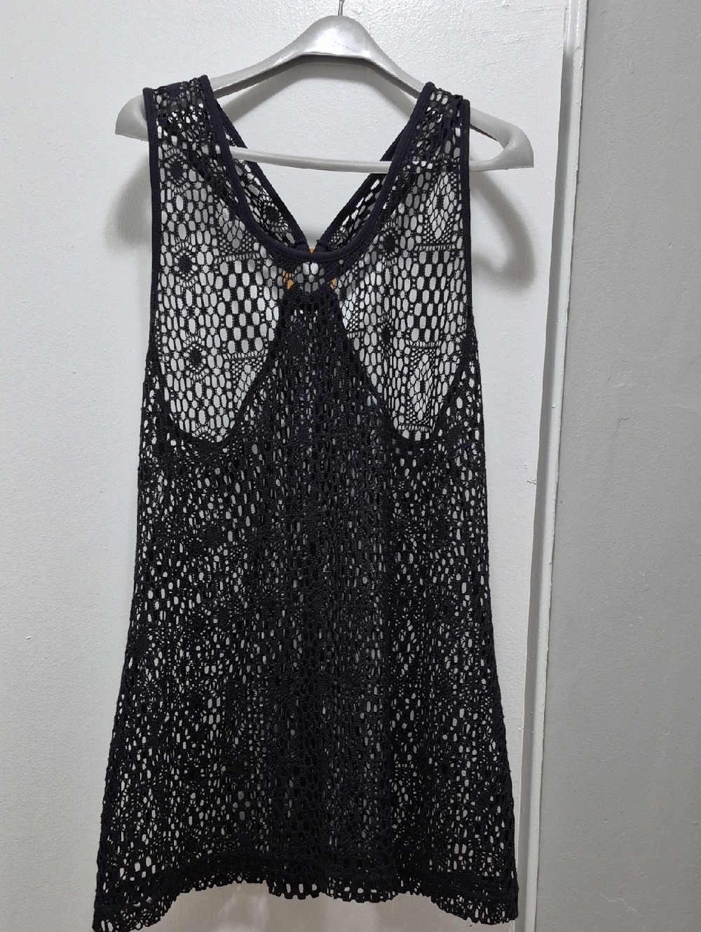 Black Crochet Tank Cover-Up